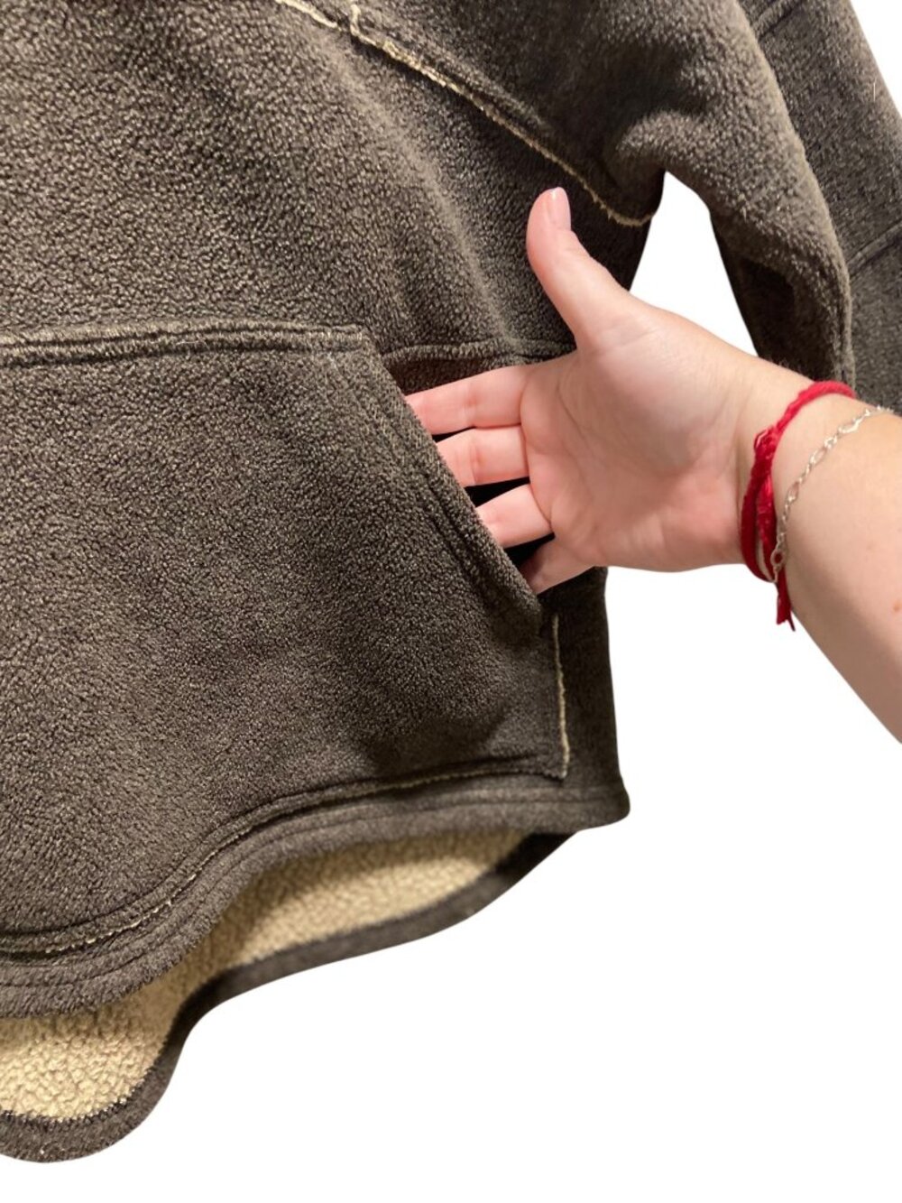 The North Face Vintage Y2K Fleece Quarter Zip Pullover Jacket Brown Size S Cozy - Picture 8 of 13
